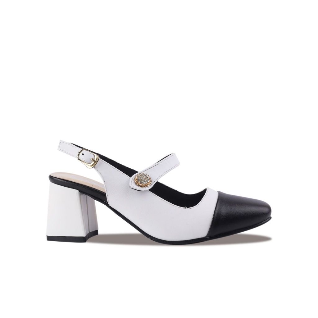 Sandal Cao Gót Hạnh Dung Đế Vuông Phối Màu HD2533AG