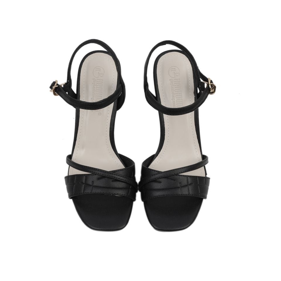 Sandal Cao Gót Hạnh Dung Bản Ngang Dây Mảnh HD27141BI