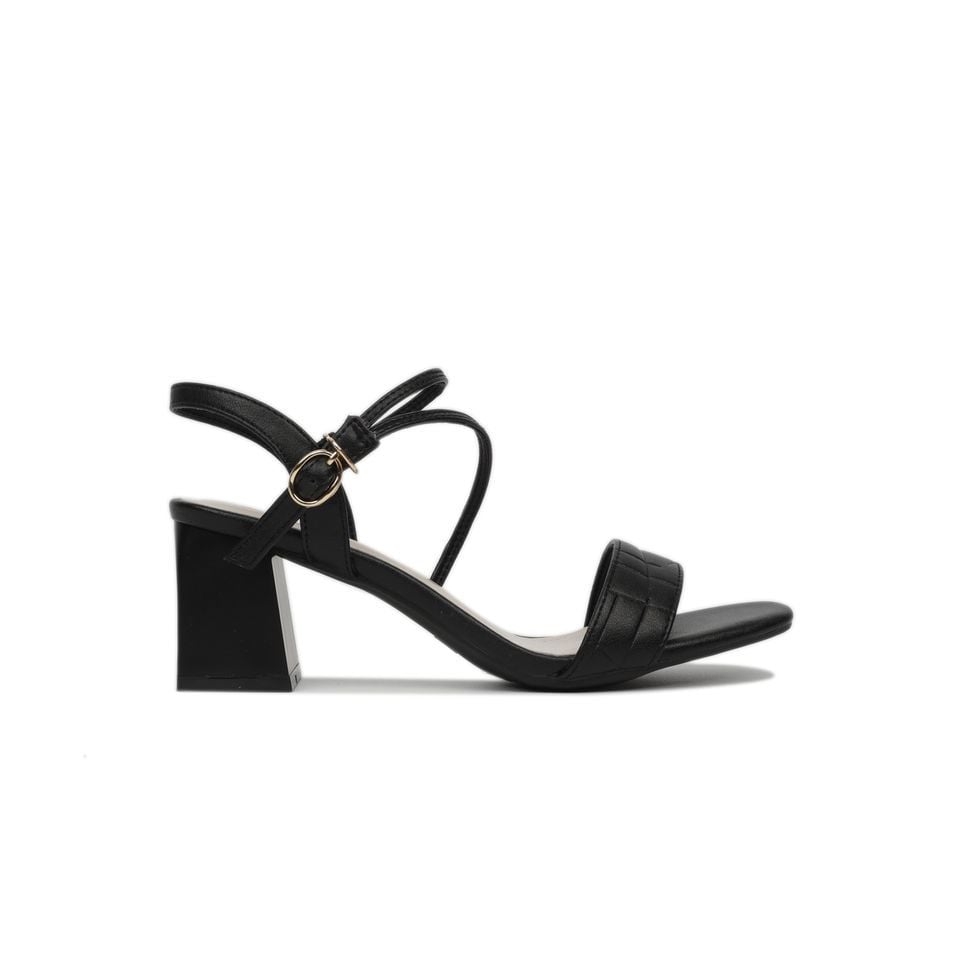 Sandal Cao Gót  Hạnh Dung Quai Ngang Gót Vuông HD27143BI