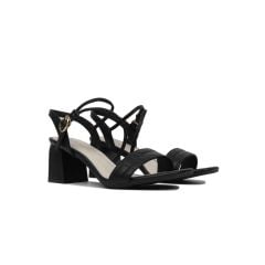 Sandal Cao Gót  Hạnh Dung Quai Ngang Gót Vuông HD27143BI
