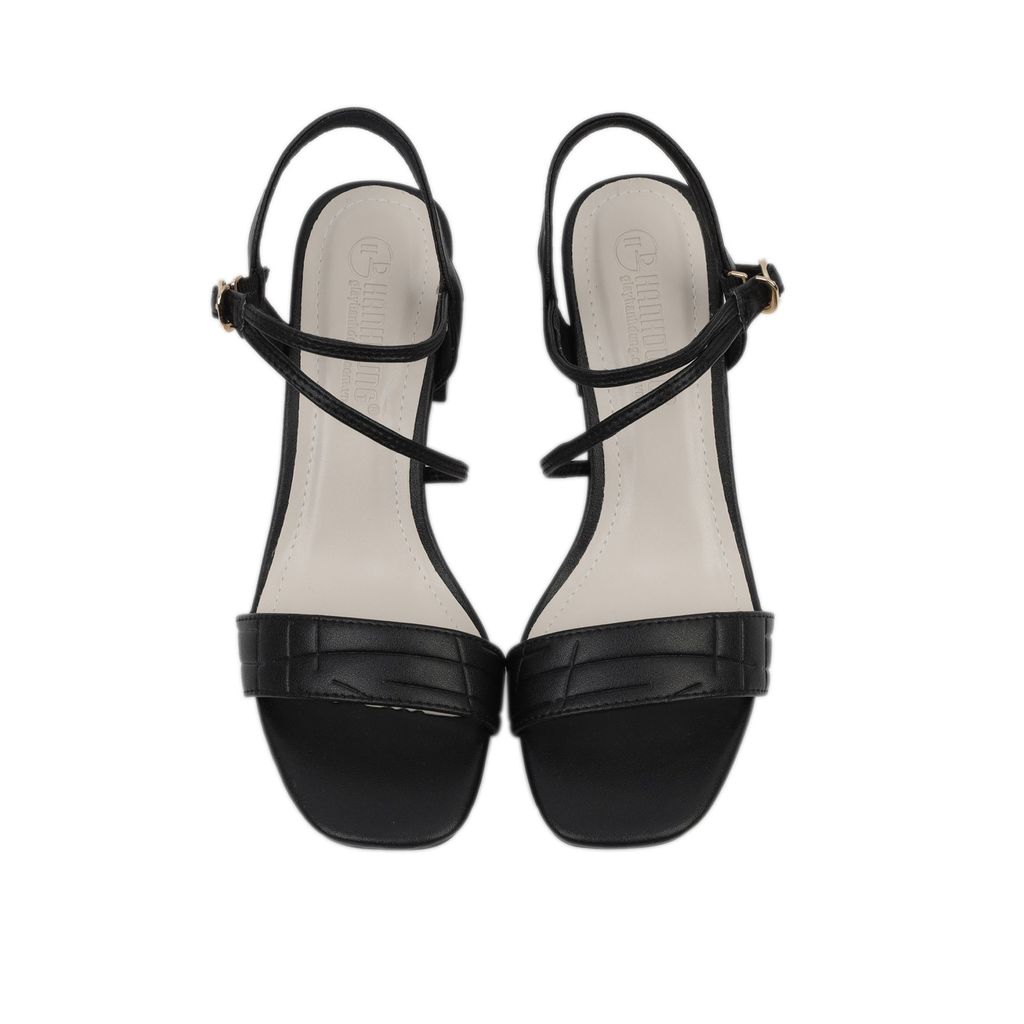 Sandal Cao Gót  Hạnh Dung Quai Ngang Gót Vuông HD27143BI