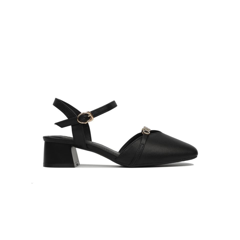 Sandal Cao Gót Hạnh Dung Bít Mũi Đính Đá HD27149BI