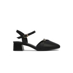 Sandal Cao Gót Hạnh Dung Bít Mũi Đính Đá HD27149BI
