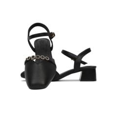 Sandal Cao Gót Hạnh Dung Bít Mũi Đính Đá HD27149BI