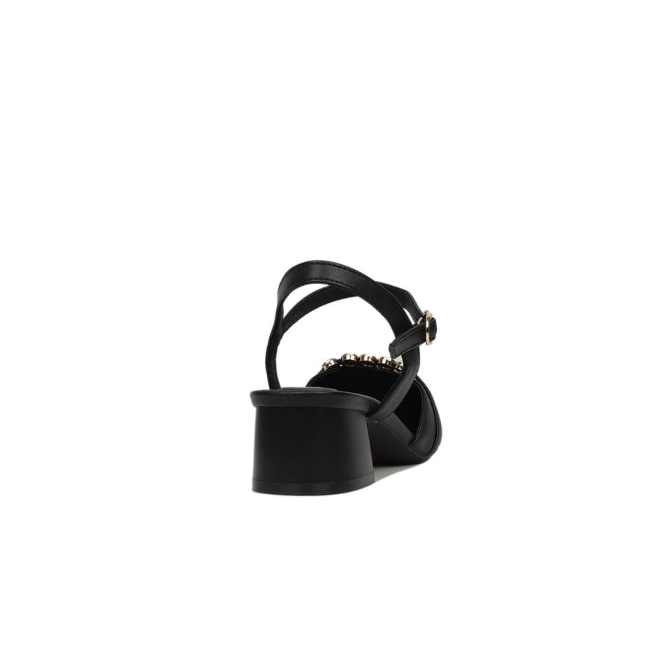 Sandal Cao Gót Hạnh Dung Bít Mũi Đính Đá HD27149BI
