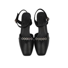 Sandal Cao Gót Hạnh Dung Bít Mũi Đính Đá HD27149BI