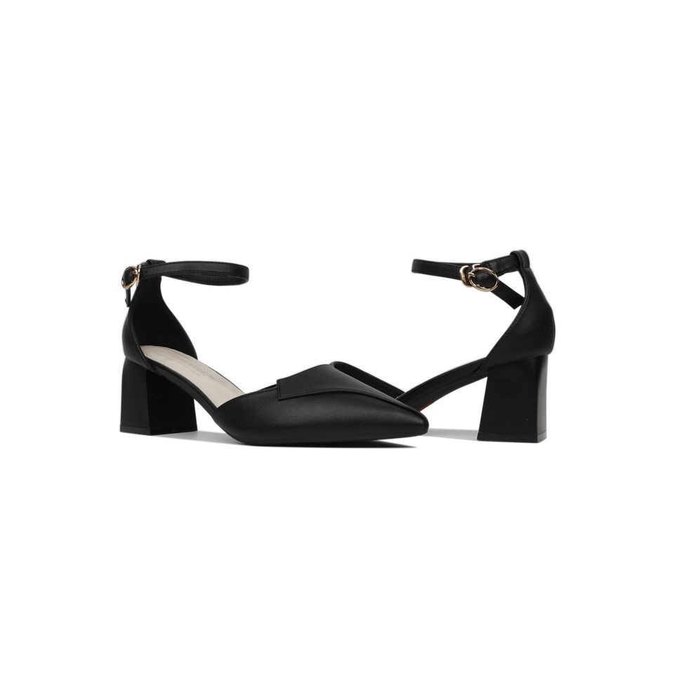 Sandal Cao Gót Hạnh Dung Bít Mũi Cách Điệu Bít Hậu HD27152BI