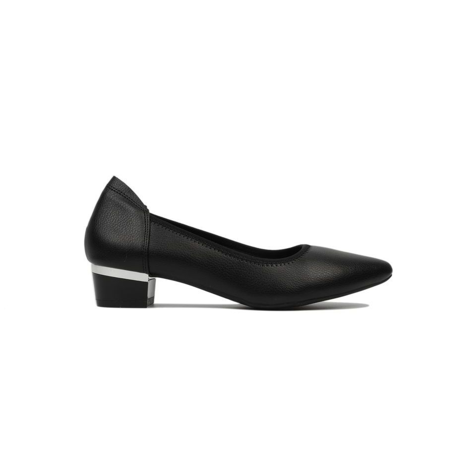 Giày Cao Gót Hạnh Dung Mũi Nhọn Đế vuông HD27154BI