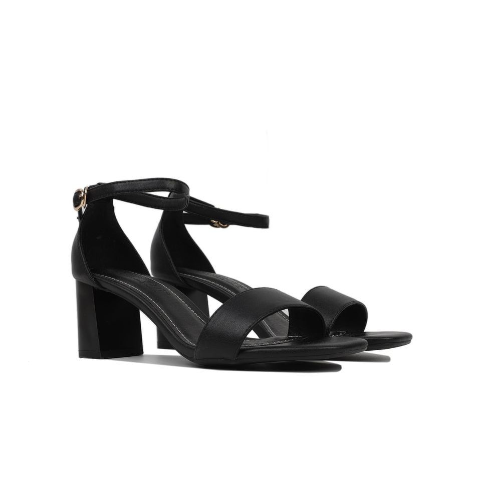 Sandal Cao Gót Hạnh Dung Quai Ngang HD27170BI