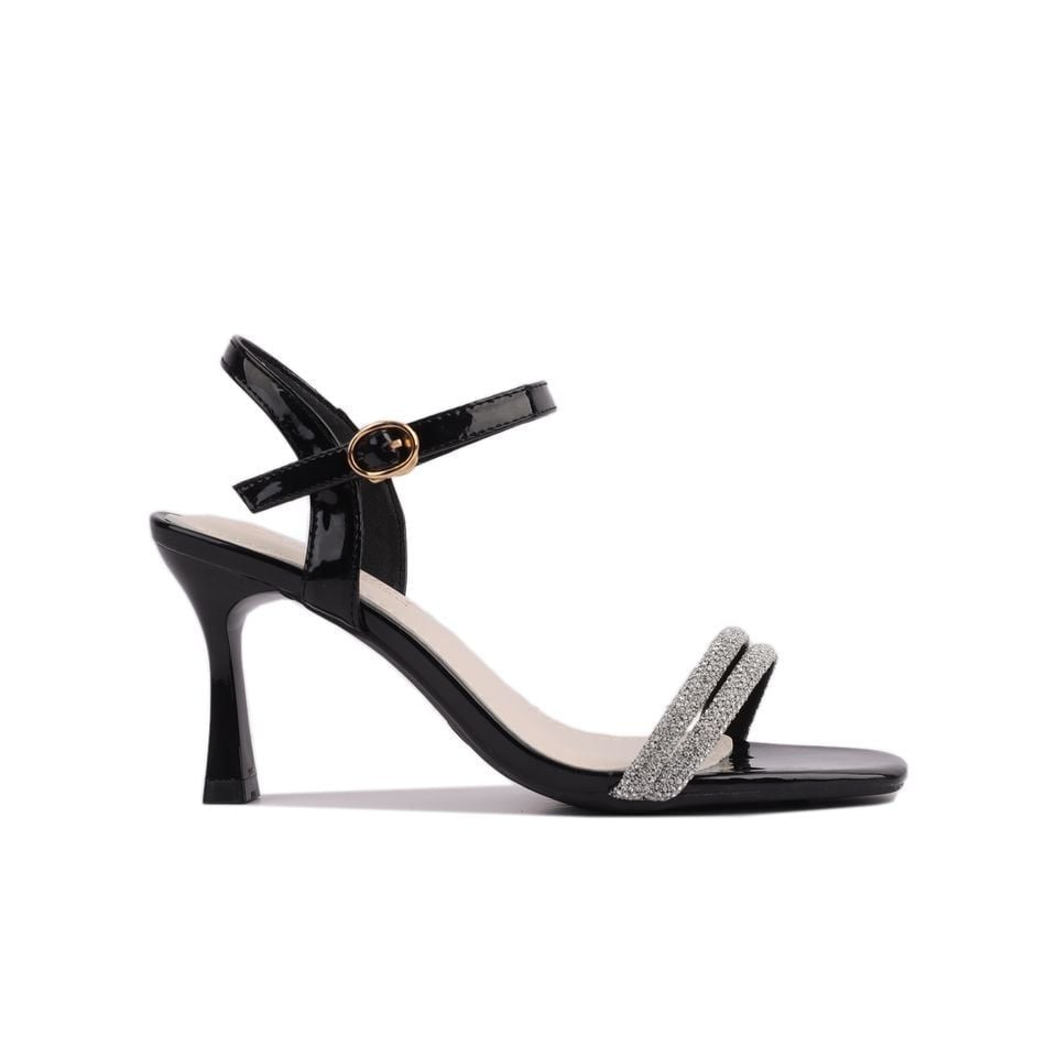Sandal Cao Gót Hạnh Dung Dây Đính Đá HD27187BI