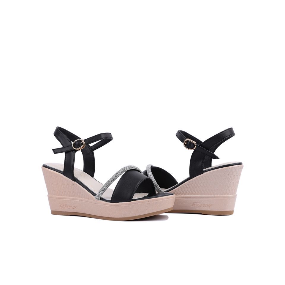 Sandal Xuồng Hạnh Dung Phối Dây Xoàn HD27192BI