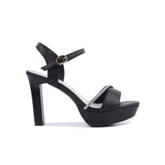 Sandal Cao Gót Hạnh Dung Quai Phối Xoàn Mảnh HD27193BI