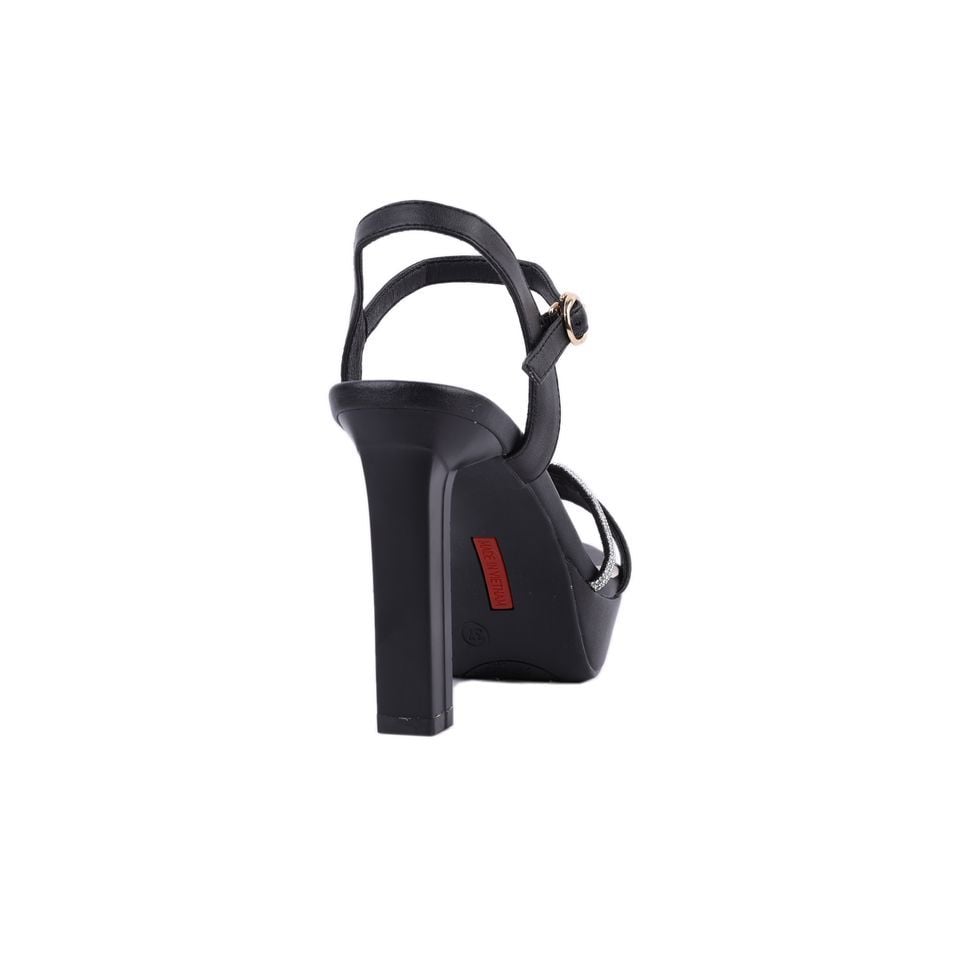 Sandal Cao Gót Hạnh Dung Quai Phối Xoàn Mảnh HD27193BI