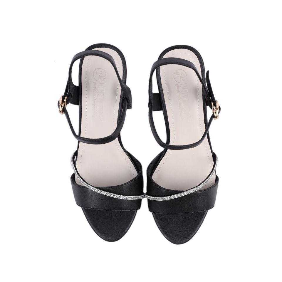 Sandal Cao Gót Hạnh Dung Quai Phối Xoàn Mảnh HD27193BI
