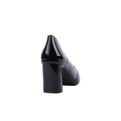 Giày Cao Gót Hạnh Dung Quai Xếp Da Bóng HD27202BI