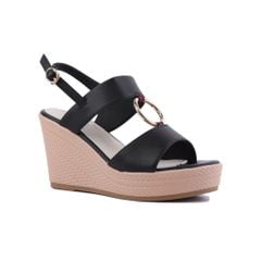Sandal Xuồng Hạnh Dung Phối Phụ Kiện Tròn HD27208BI