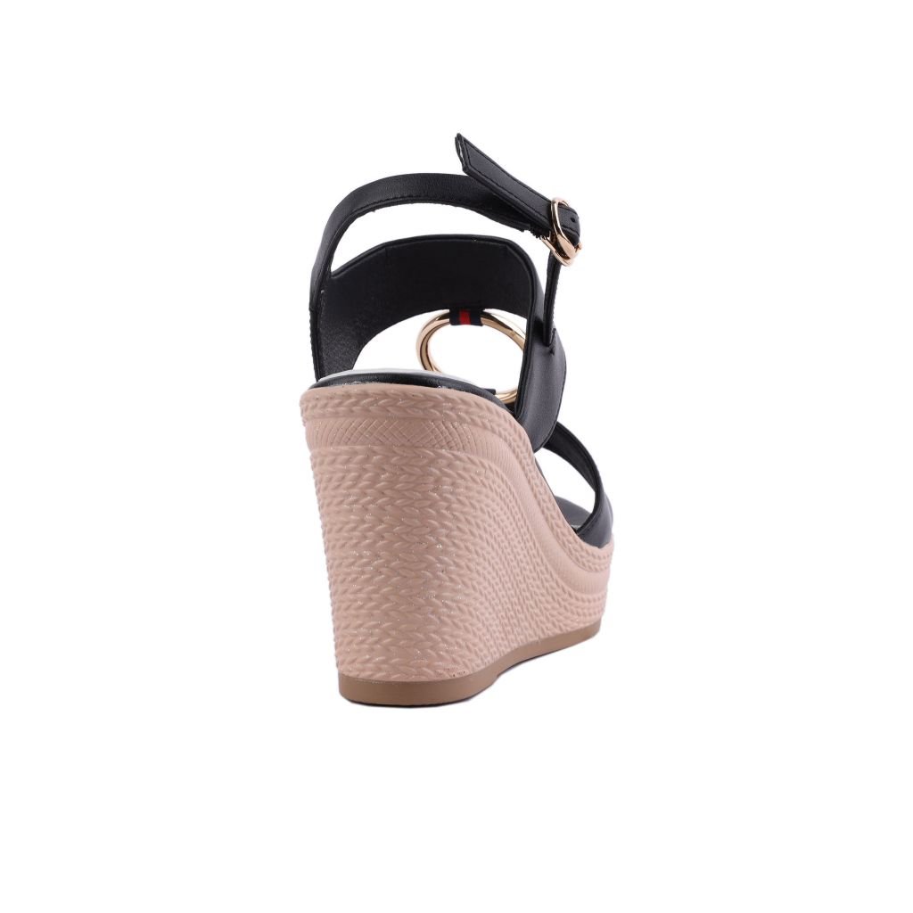 Sandal Xuồng Hạnh Dung Phối Phụ Kiện Tròn HD27208BI