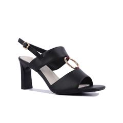 Sandal Cao Gót Hạnh Dung Bản Phối Phụ Kiện TRòn HD27209BI