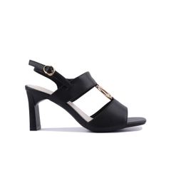 Sandal Cao Gót Hạnh Dung Bản Phối Phụ Kiện TRòn HD27209BI