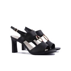 Sandal Cao Gót Hạnh Dung Bản Phối Phụ Kiện TRòn HD27209BI