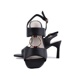 Sandal Cao Gót Hạnh Dung Bản Phối Phụ Kiện TRòn HD27209BI