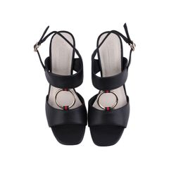 Sandal Cao Gót Hạnh Dung Bản Phối Phụ Kiện TRòn HD27209BI