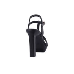Sandal Cao Gót Hạnh Dung Quai Khoét Nối Dây Kim Sa HD27211BI