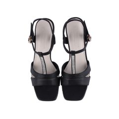 Sandal Cao Gót Hạnh Dung Quai Khoét Nối Dây Kim Sa HD27211BI