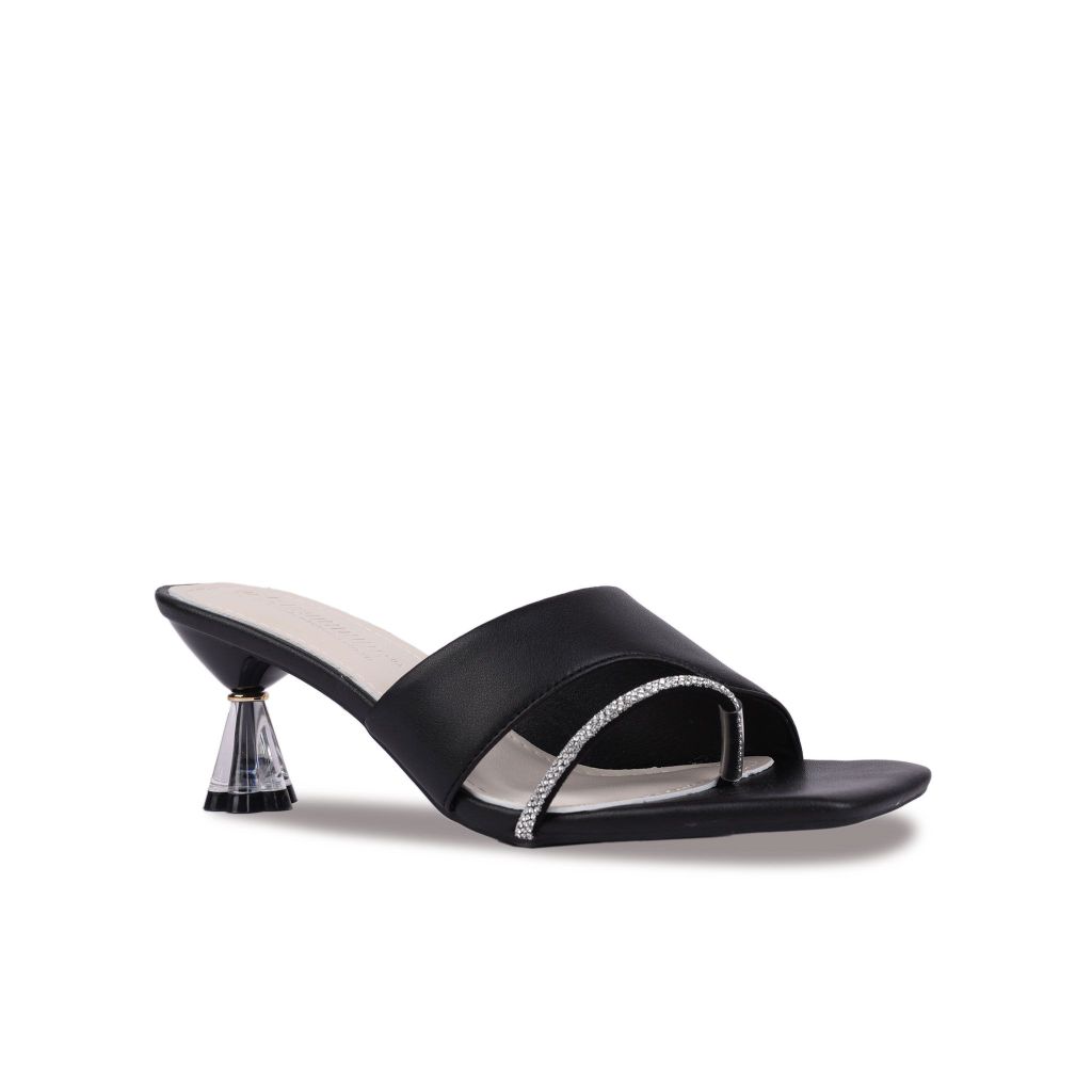 Dép Cao Gót Hạnh Dung Xỏ Ngón Cách Điệu HD27219BI