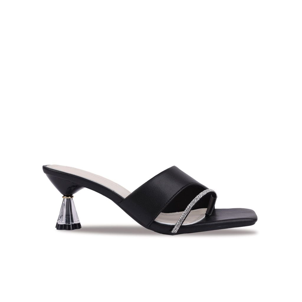 Dép Cao Gót Hạnh Dung Xỏ Ngón Cách Điệu HD27219BI