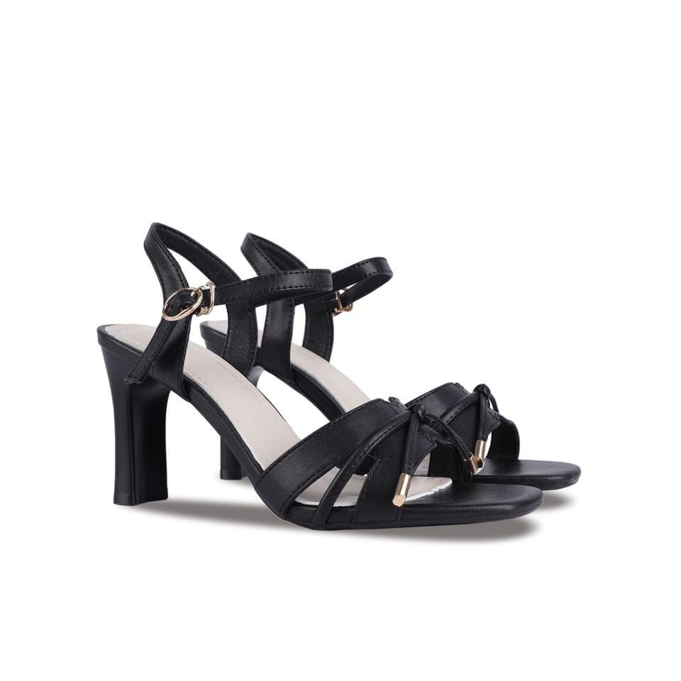Sandal Cao Gót Hạnh Dung Quai Phối Dây Rút HD27222BI