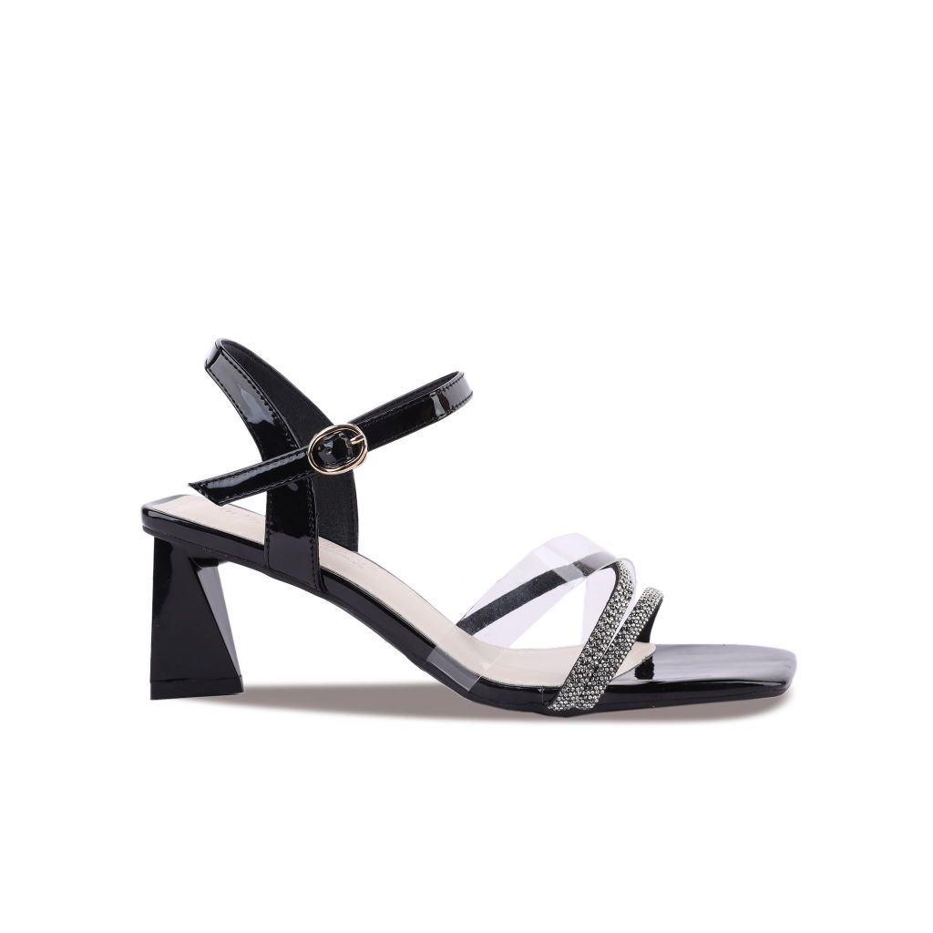 Sandal Cao Gót Hạnh Dung Phối Dây Trong HD27228BI