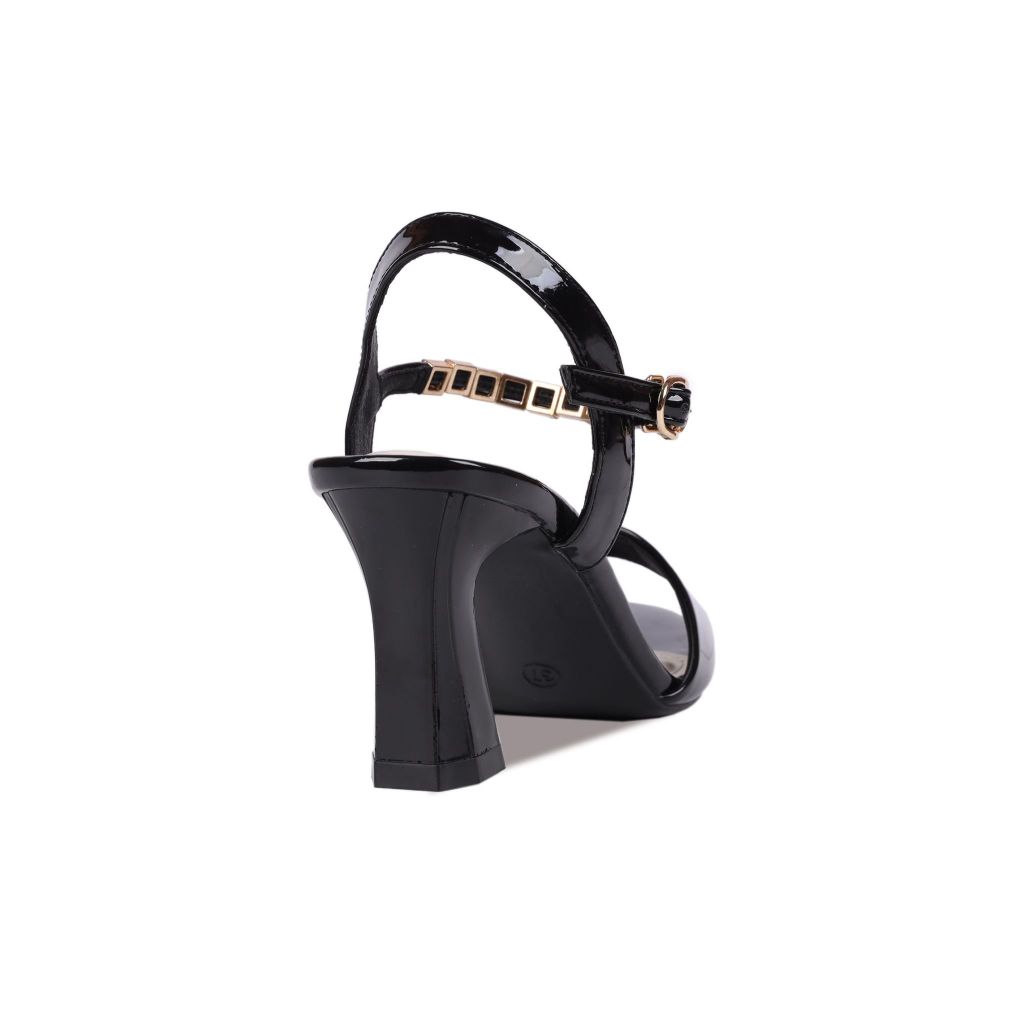 Sandal Cao Gót Hạnh Dung Bản Ngang Dây Xoàn HD27231BI