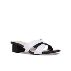 Dép Cao Gót Hạnh Dung Quai Đan Chéo Phối Màu HD27234BI