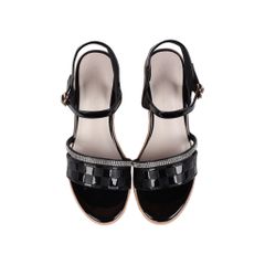 Sandal Xuồng Hạnh Dung Quai Đính Xoàn HD27236BI