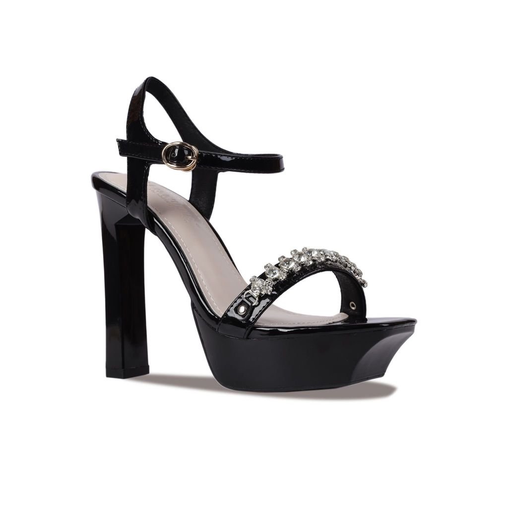 Sandal Cao Gót Hạnh Dung Quai Đính Dây Đá HD27239BI