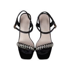 Sandal Cao Gót Hạnh Dung Quai Đính Dây Đá HD27239BI