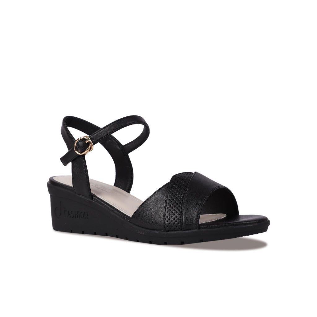 Sandal Xuồng Hạnh Dung Quai Bản Gợn Sóng HD27241BI