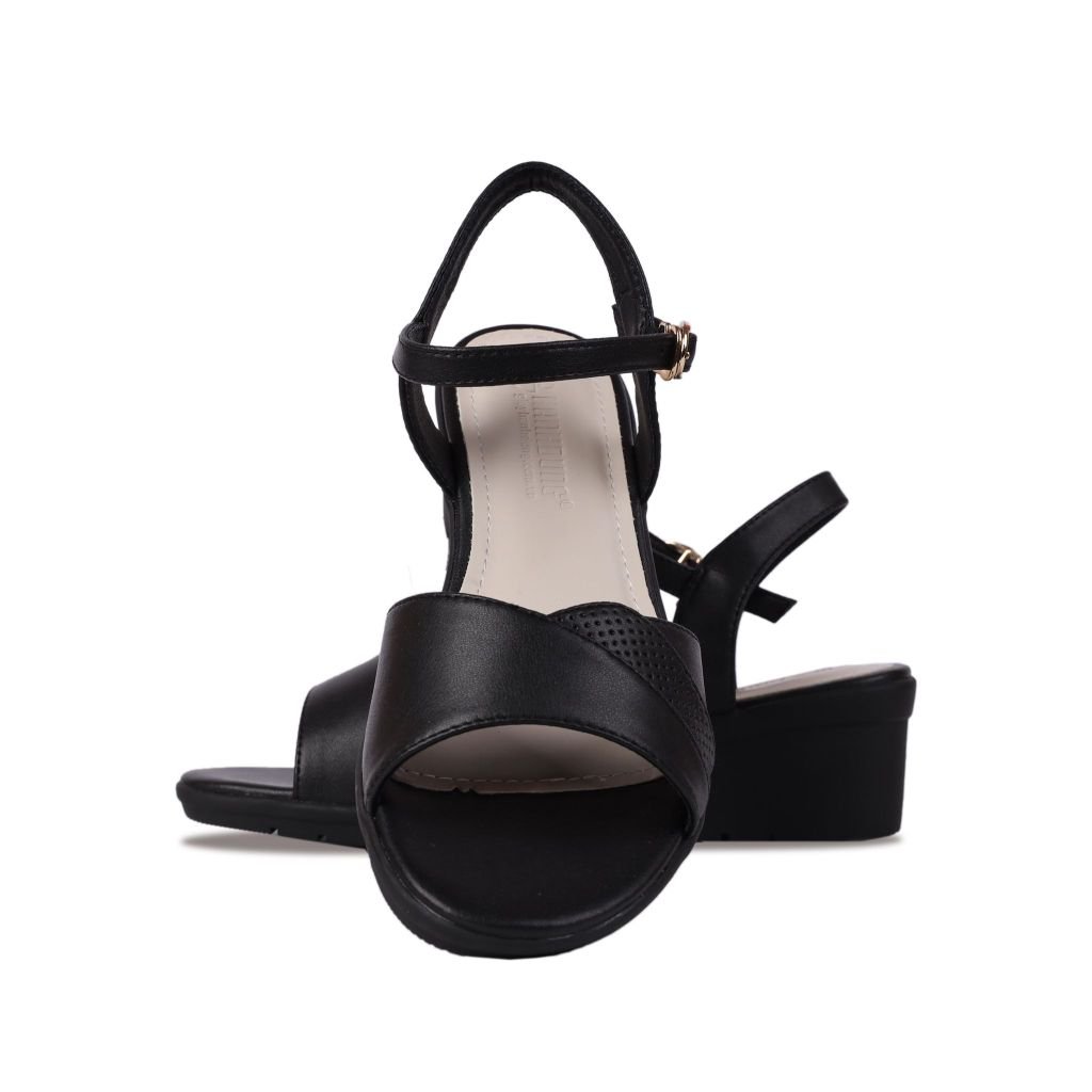 Sandal Xuồng Hạnh Dung Quai Bản Gợn Sóng HD27241BI