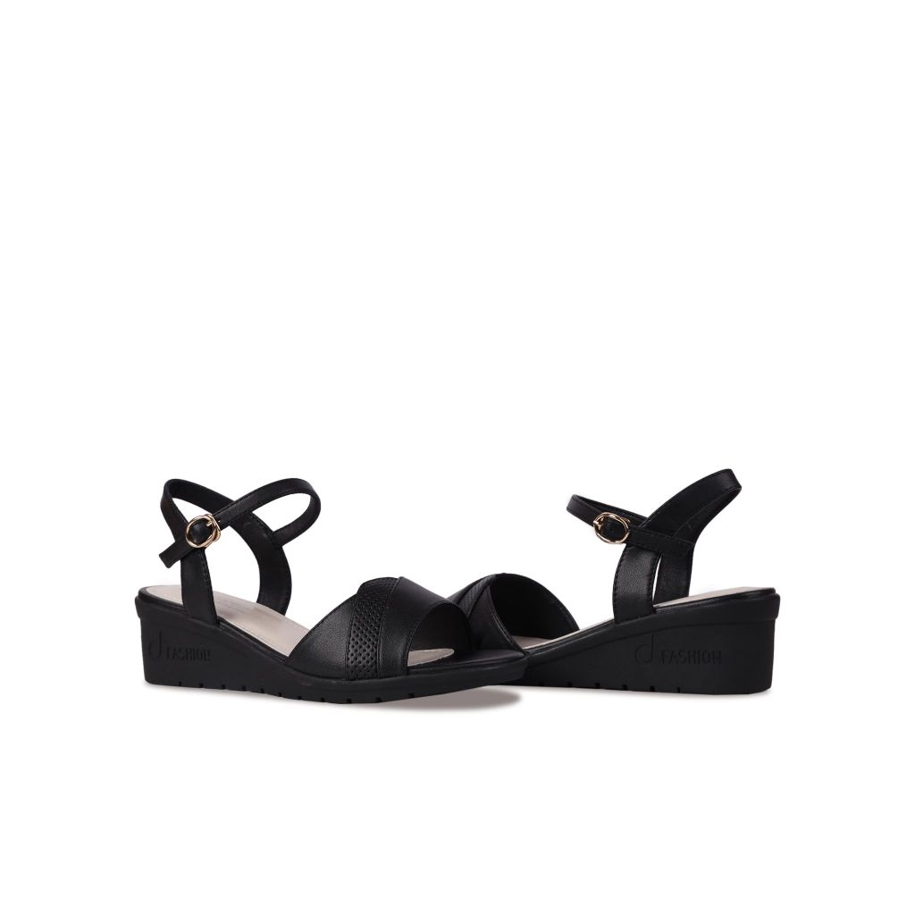 Sandal Xuồng Hạnh Dung Quai Bản Gợn Sóng HD27241BI