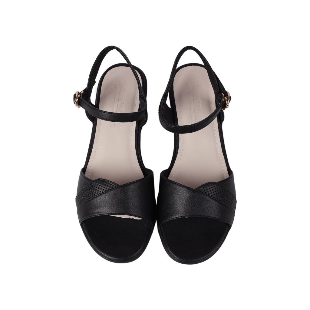 Sandal Xuồng Hạnh Dung Quai Bản Gợn Sóng HD27241BI