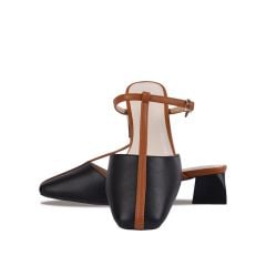 Dép Bít Mũi Hạnh Dung Quai T-Strap Trơn HD27245BI