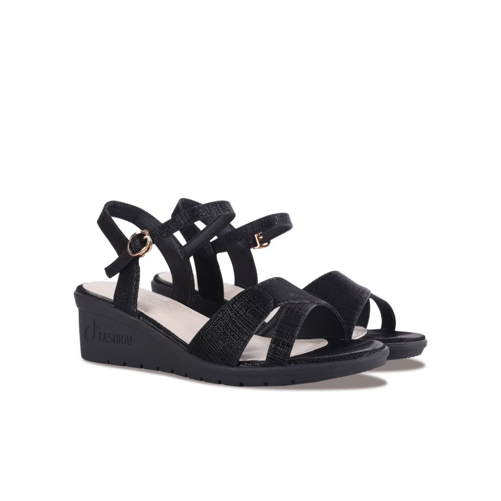 Sandal Xuồng Hạnh Dung Quai Bản Vân Cách Điệu HD27254BI
