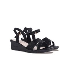 Sandal Xuồng Hạnh Dung Quai Bản Vân Cách Điệu HD27254BI