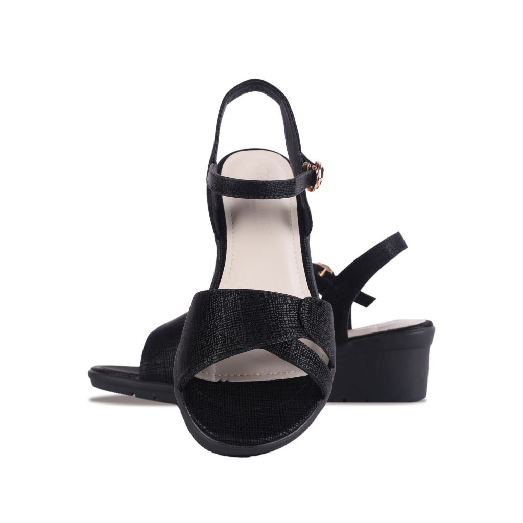 Sandal Xuồng Hạnh Dung Quai Bản Vân Cách Điệu HD27254BI