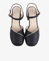 Sandal Cao Gót Hạnh Dung Gót Trụ Mũi Tròn Thanh Lịch HD27255BI