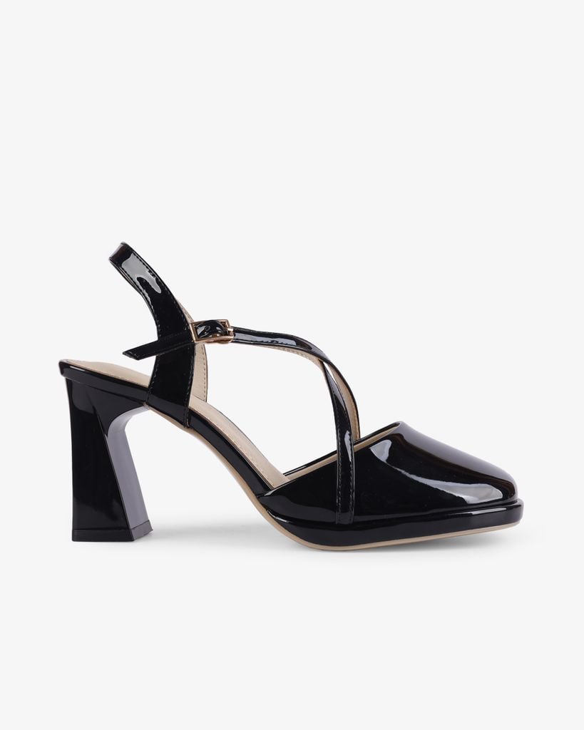 Sandal Cao Gót Hạnh Dung Dây Đan Chéo HD27257BI