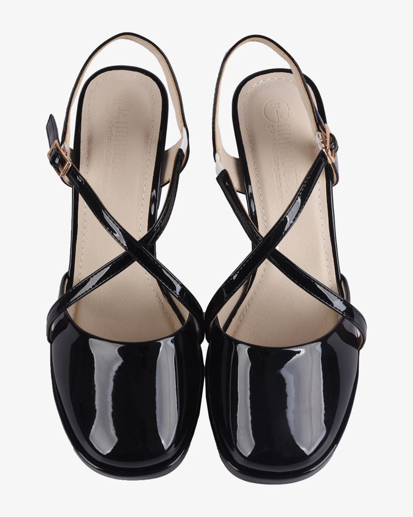 Sandal Cao Gót Hạnh Dung Dây Đan Chéo HD27257BI