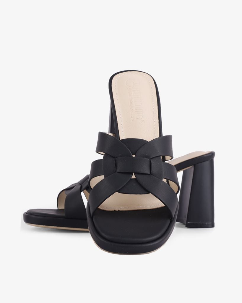 Dép Cao Gót Hạnh Dung Gót Trụ Quai Bản Luồn HD27259BI