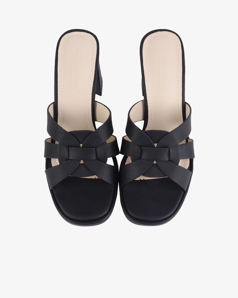 Dép Cao Gót Hạnh Dung Gót Trụ Quai Bản Luồn HD27259BI